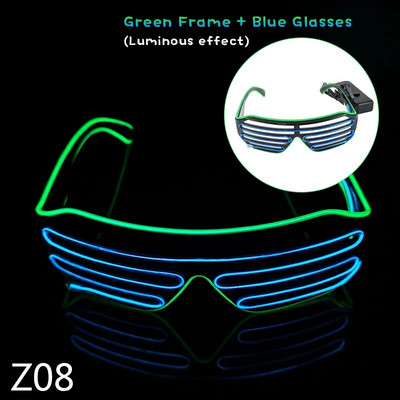 LED Neoon Rave Prillid Vilkuvad LED Päikeseprillid 16 Värvivalgustusega Prillid Karnevalipeo Pimeduses säravad Prillid Festivalitarbed