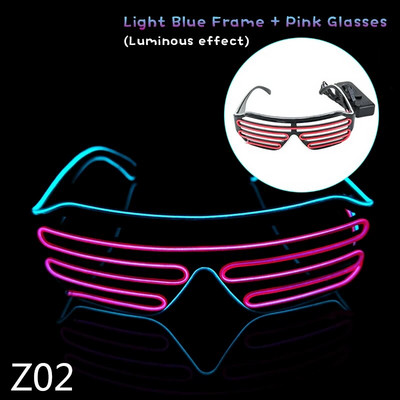 LED Neoon Rave Prillid Vilkuvad LED Päikeseprillid 16 Värvivalgustusega Prillid Karnevalipeo Pimeduses säravad Prillid Festivalitarbed