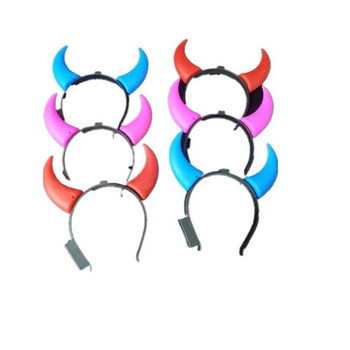 Led Devil Horn Светеща лента за глава Evil Halloween&Christmas Party Decor Party Glitter Headwear Косплей парти костюм Обръч за коса