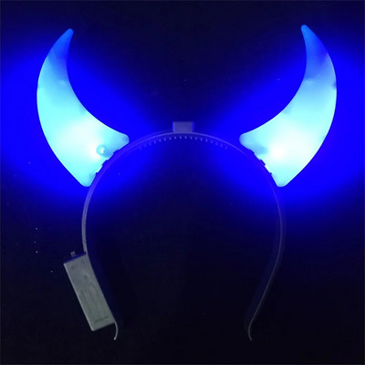 Led Devil Horn Light Up galvas saite Evil Helovīna un Ziemassvētku ballītes dekors Ballīte Glitter Galvassega Cosplay ballītes kostīms matu stīpa
