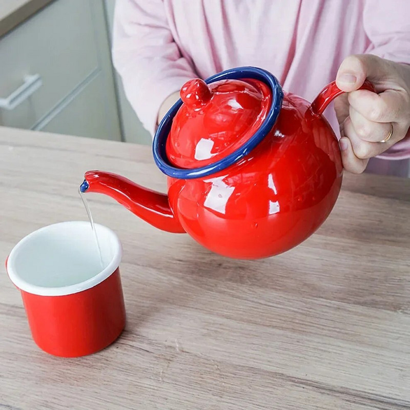 Emajlirani lonac za ručnu pripremu kave od 1,1 l Japanski stil Hladni kuhalo velikog kapaciteta, limenka za ulje s uskim otvorom za kuhinju