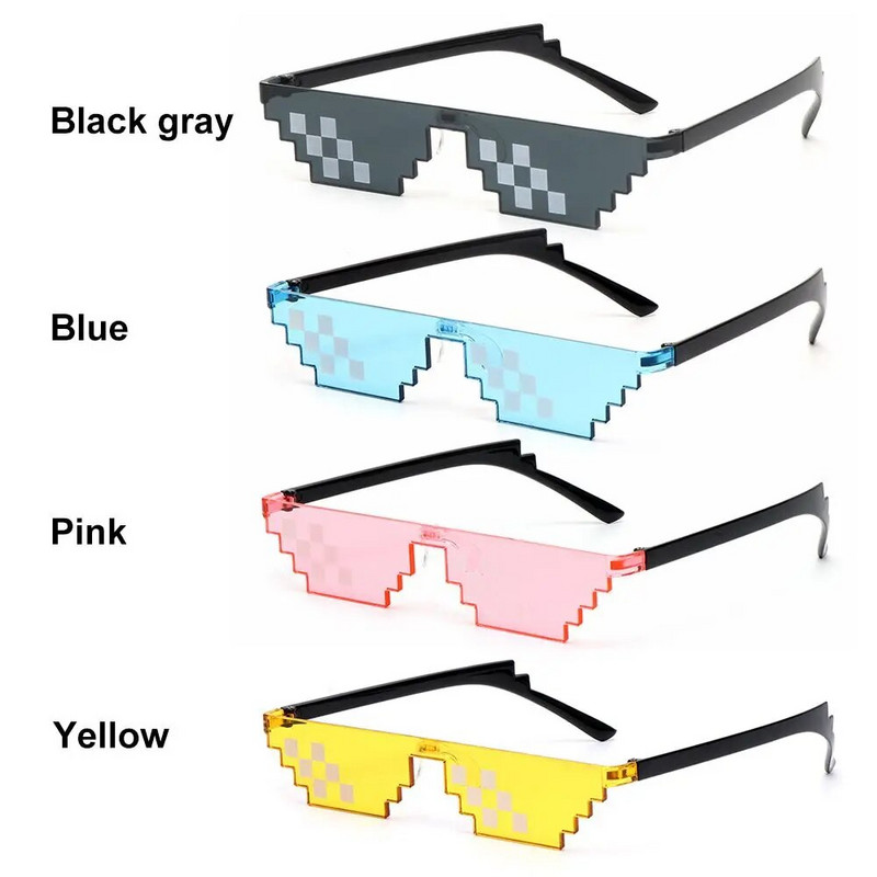 Divat Mozaik Szemüvegek Napszemüvegek Férfiak Női Coding Pixel Divatos Cool Super Party Vicces Vintage Shades Szemüvegek