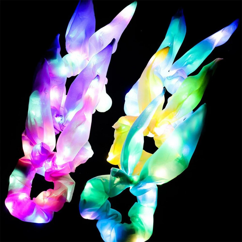 Šviečiančios plaukų juostos Scrunchies Moterys Merginos Nauji galvos apdangalai Plaukų virvė Paprasta riešo juosta Žiedai Guminiai plaukų aksesuarai