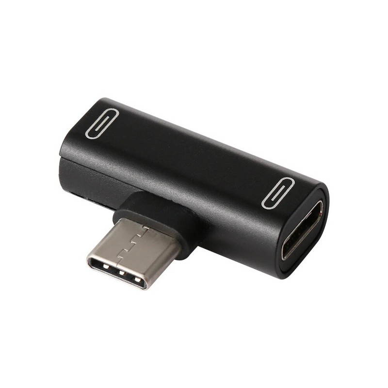 Type-C двоен женски щепсел конвертор за Samsung S10 S9 Huawei Mate20 2 в 1 сплитер аудио адаптер за зареждане аксесоари за мобилен телефон