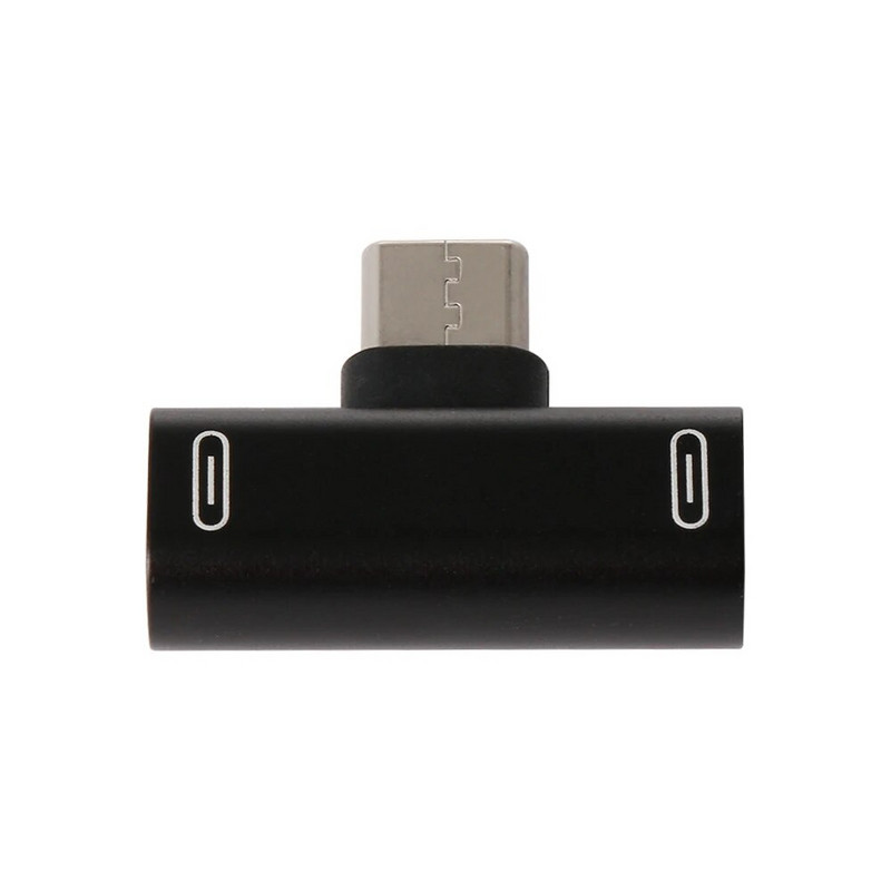 Type-C двоен женски щепсел конвертор за Samsung S10 S9 Huawei Mate20 2 в 1 сплитер аудио адаптер за зареждане аксесоари за мобилен телефон