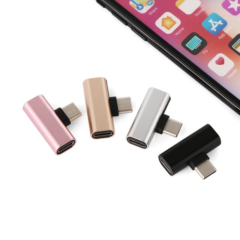 Type-C двоен женски щепсел конвертор за Samsung S10 S9 Huawei Mate20 2 в 1 сплитер аудио адаптер за зареждане аксесоари за мобилен телефон