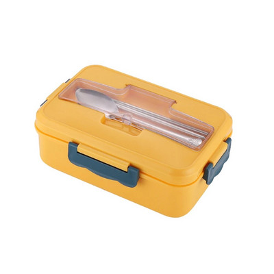 Mikrohullámú ebédlődoboz kanál evőpálcikákkal Búzaszalma étkészlet Élelmiszer tároló edény Gyerekek Iskola Iroda Bento Box