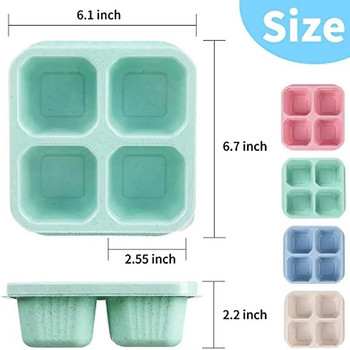 Κουτί μεσημεριανού γεύματος Bento 4 θέσεων Δοχεία σνακ Πλαστικά δοχεία αποθήκευσης τροφίμων Χρηματοκιβώτιο για φούρνο μικροκυμάτων και πλυντήριο πιάτων