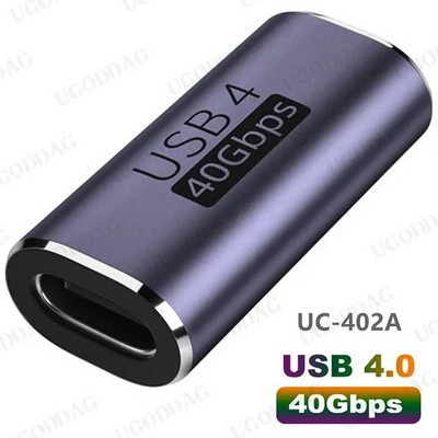 USB C-adapterid U-kujuline sirge nurga adapter C-tüüpi emas-tüüpi C-tüüpi isane 40Gbps kiire andmeadapteri muunduri laadimisadapterid