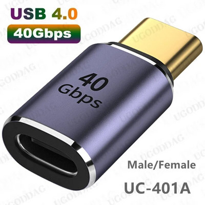USB C-adapterid U-kujuline sirge nurga adapter C-tüüpi emas-tüüpi C-tüüpi isane 40Gbps kiire andmeadapteri muunduri laadimisadapterid