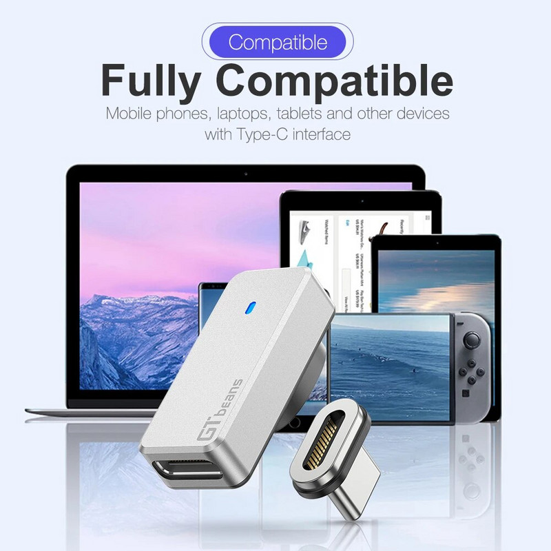 USB 3.1 PD 100W магнитен адаптер тип C за Macbook Notebook Redmi Huawei сплитер конвертор бързо зареждане зарядно устройство за данни 4K HD хъб