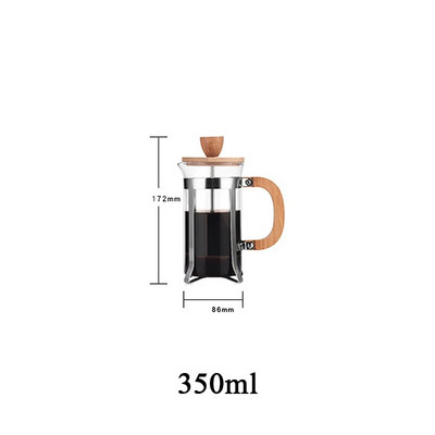 350 ml/800 ml aparat de cafea și ceai de presă franceză din sticlă borosilicată îngroșată, ceainic, ceainic, cafea fierbinte