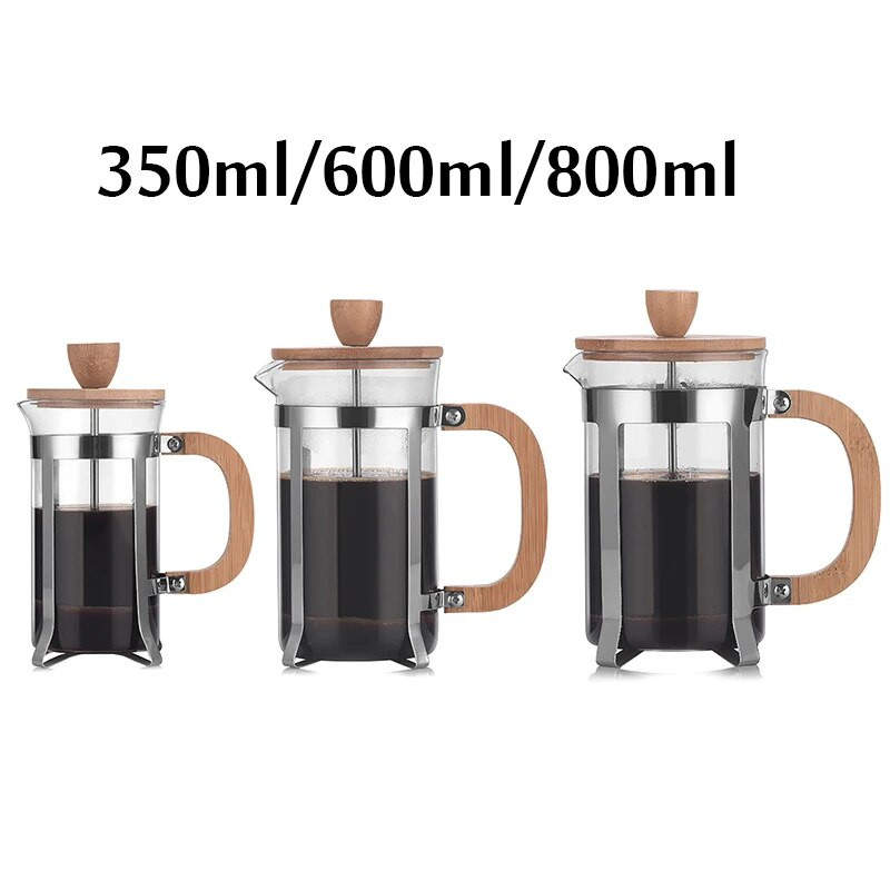 350 ml/800 ml aparat de cafea și ceai de presă franceză din sticlă borosilicată îngroșată, ceainic, ceainic, cafea fierbinte