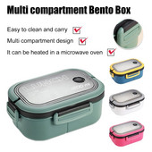 Prijenosna hermetička kutija za ručak, dvoslojna mreža, studentski uredski djelatnik, hermetička bento kutija za mikrovalnu pećnicu s vilicom, žlicom, piknik na otvorenom