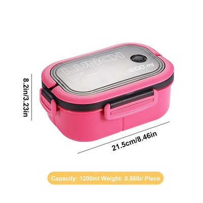 Prijenosna hermetička kutija za ručak, dvoslojna mreža, studentski uredski djelatnik, hermetička bento kutija za mikrovalnu pećnicu s vilicom, žlicom, piknik na otvorenom