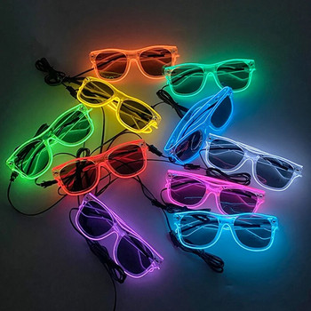 Hot Sale Φωτεινά γυαλιά νέον με φώτα LED γυαλιά οράσεως Bar Rave Party Props Glowing Glasses Festival Club Supplies