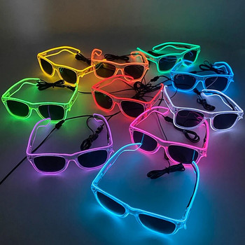 Горещи разпродажби Светещи неонови очила със светлини LED очила Бар Рейв партита Реквизит Светещи очила Фестивални клубни консумативи