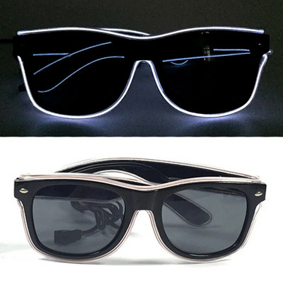 Akciós világító neon szemüvegek világítással LED szemüvegek Bar Rave Partik kellékek Izzó szemüvegek Fesztivál Klub kellékek