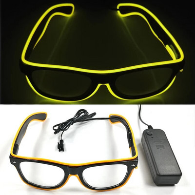 Akciós világító neon szemüvegek világítással LED szemüvegek Bar Rave Partik kellékek Izzó szemüvegek Fesztivál Klub kellékek