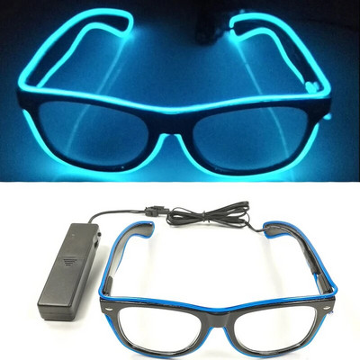 Akciós világító neon szemüvegek világítással LED szemüvegek Bar Rave Partik kellékek Izzó szemüvegek Fesztivál Klub kellékek