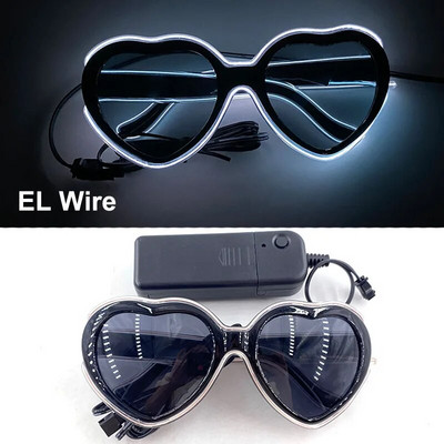 Akciós világító neon szemüvegek világítással LED szemüvegek Bar Rave Partik kellékek Izzó szemüvegek Fesztivál Klub kellékek