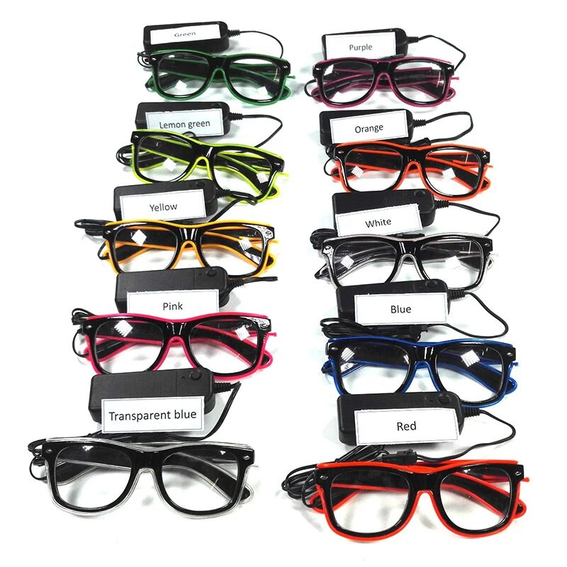 Akciós világító neon szemüvegek világítással LED szemüvegek Bar Rave Partik kellékek Izzó szemüvegek Fesztivál Klub kellékek