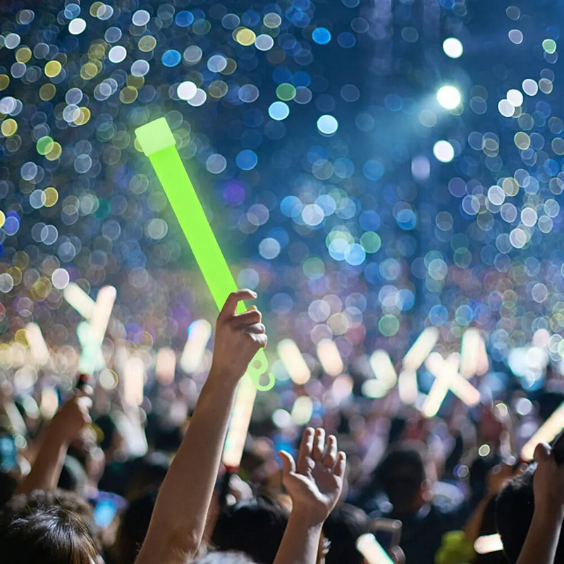 1/5 vnt 6 colių pramoninės klasės švytėjimo lazdelės Light Stick stovyklavimo avarinės šviesos lazdelės vakarėlių klubams - žalias cheminis fluoras