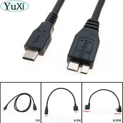 YuXi USB3.1 Type-C į USB 3.0 Micro B 10Pin kabelio duomenų jungties adapteris kietajam diskui, fotoaparatui OTG C tipo telefonui