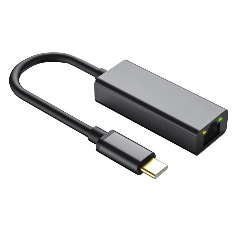 Patvarus keitiklis, subtilus dizainas, atsparus dilimui 10/100 Mbps C tipo iki RJ45 aliuminio lydinio adapteris nešiojamam planšetiniam kompiuteriui