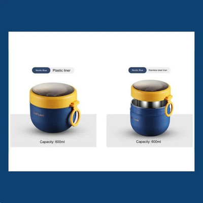 Plastična kutija za ručak Pp Drška za kap vode Bezbrižni materijal Dvoslojna brava Temperaturno brtvljenje Nepropusno Veleprodaja 600 ml