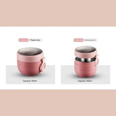 Plastična kutija za ručak Pp Drška za kap vode Bezbrižni materijal Dvoslojna brava Temperaturno brtvljenje Nepropusno Veleprodaja 600 ml