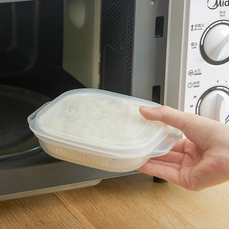 Kutija za ručak Mikrovalna pećnica Keep Fresh Rice Crisper Hladnjak Posuda za hranu Kutija za ručak za voće i povrće Prijenosni kuhinjski alat
