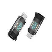 Átlátszó digitális kijelzőadapter PD100W Adapter Type-C – Type-C 5A Laptop Android Phone OTG Adapter