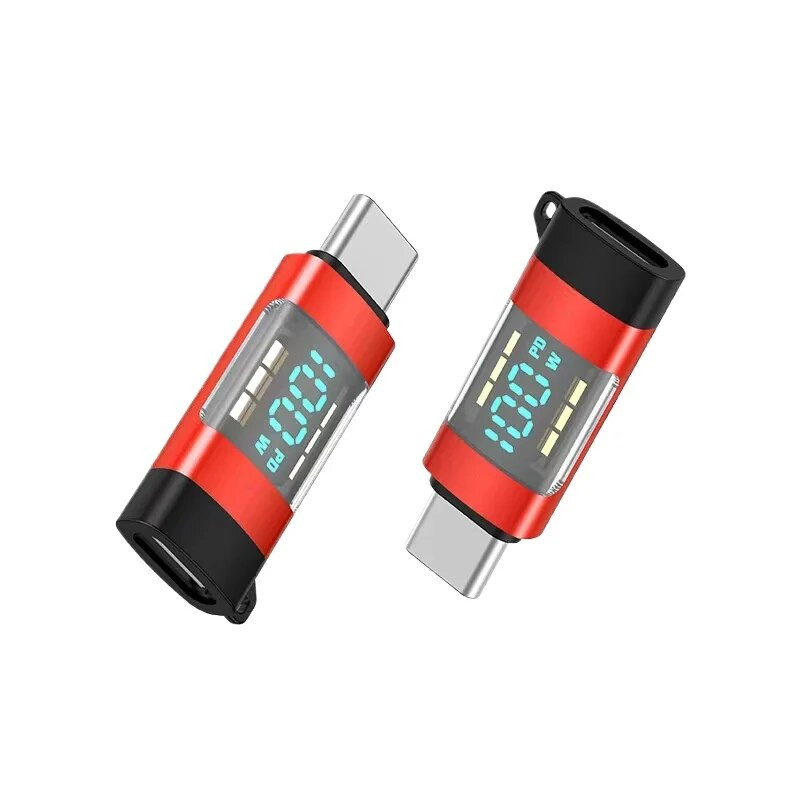 Átlátszó digitális kijelzőadapter PD100W Adapter Type-C – Type-C 5A Laptop Android Phone OTG Adapter