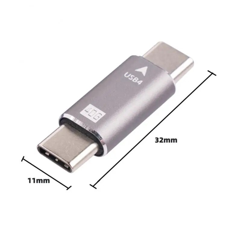 C tipo dvigubas adapteris 40 Gbps duomenų perdavimas 100 W greitas įkrovimas palaiko vaizdo / garso perdavimą nešiojamam kompiuteriui
