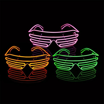 1PCS LED светещи цветни очила музикална лента KTV Свети Валентин парти украса Хелоуин Коледа косплей реквизит аксесоари