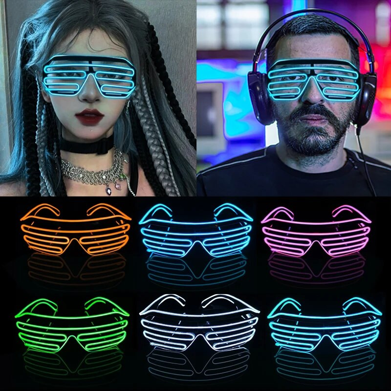 1 ΤΕΜ LED φωτεινά πολύχρωμα γυαλιά μπάρα μουσικής KTV διακόσμηση πάρτι για την Ημέρα του Αγίου Βαλεντίνου Αξεσουάρ αξεσουάρ για αποκριάτικα χριστουγεννιάτικα cosplay