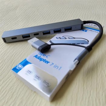 Τύπος C HUB High Speed USB 3.0 HUB Αναγνώστης καρτών Splitter RJ45 PD 87W Multiport με θύρες SD TF για αξεσουάρ υπολογιστών Macbook