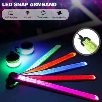 LED лента за китка с висока яркост Декоративни акумулаторни LED шамари Светеща нощна лента за бягане Гривна за външни светещи пръчици