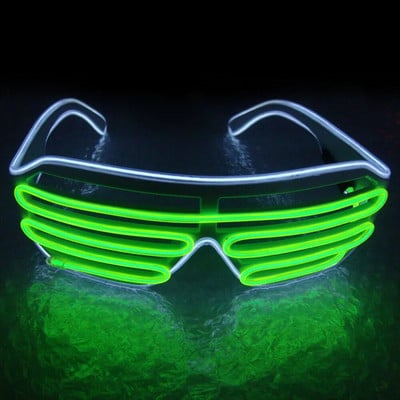 Очила с LED светлина EL Wire Glasses Neon Shutter Light up Glasses with Battery Controller Christmas Party Flash Decoration