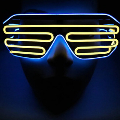 LED šviesos akiniai EL Wire akiniai Neoniniai užraktai Šviečiantys akiniai su baterijos valdikliu Kalėdų vakarėlio blyksintis papuošimas