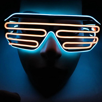 LED šviesos akiniai EL Wire akiniai Neoniniai užraktai Šviečiantys akiniai su baterijos valdikliu Kalėdų vakarėlio blyksintis papuošimas