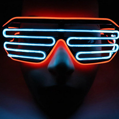 LED šviesos akiniai EL Wire akiniai Neoniniai užraktai Šviečiantys akiniai su baterijos valdikliu Kalėdų vakarėlio blyksintis papuošimas