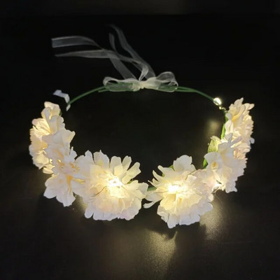 1 tk reguleeritav Girl Glow peapael LED-valguslilledega pärjakrooniga juuksepael pulmade sünnipäevaks Glow peo juukseaksessuaarid