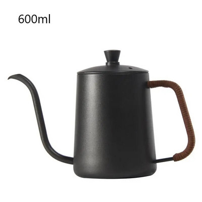 Fierbator de picurare 350 ml 600 ml Se toarnă peste ceainic de cafea, antiaderent, din oțel inoxidabil de calitate alimentară, cu gât de gâscă, fierbător de picurare, gât de lebădă, gură subțire