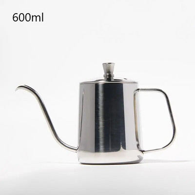 Fierbator de picurare 350 ml 600 ml Se toarnă peste ceainic de cafea, antiaderent, din oțel inoxidabil de calitate alimentară, cu gât de gâscă, fierbător de picurare, gât de lebădă, gură subțire