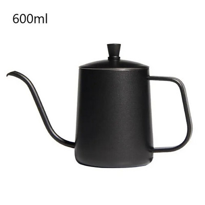 Fierbator de picurare 350 ml 600 ml Se toarnă peste ceainic de cafea, antiaderent, din oțel inoxidabil de calitate alimentară, cu gât de gâscă, fierbător de picurare, gât de lebădă, gură subțire