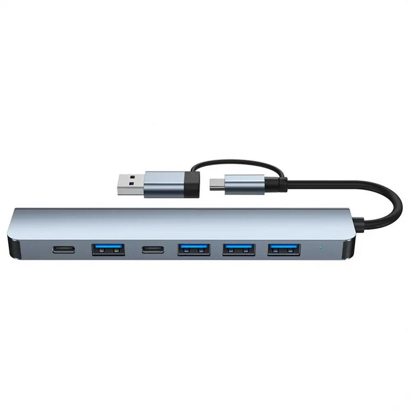 Tip C HUB Brzi USB 3.0 HUB Splitter čitač kartica RJ45 PD 87W Multiport sa SD TF priključcima za Macbook računala Dodatna oprema