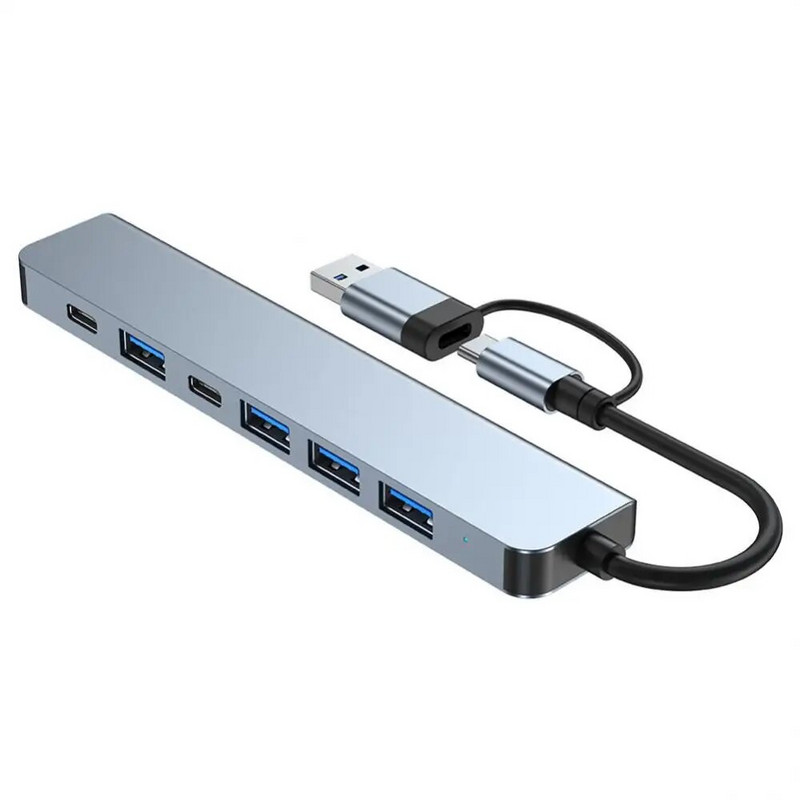 Tip C HUB Brzi USB 3.0 HUB Splitter čitač kartica RJ45 PD 87W Multiport sa SD TF priključcima za Macbook računala Dodatna oprema