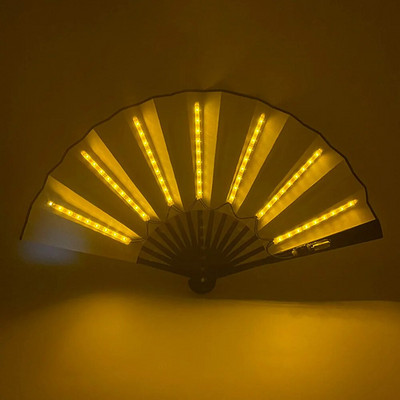 Светещ LED сгъваем вентилатор Нощен клуб Танцуващи светлини Вентилатор Сватбени подаръци Светят в тъмното Рожден ден Хелоуин Доставка без батерия